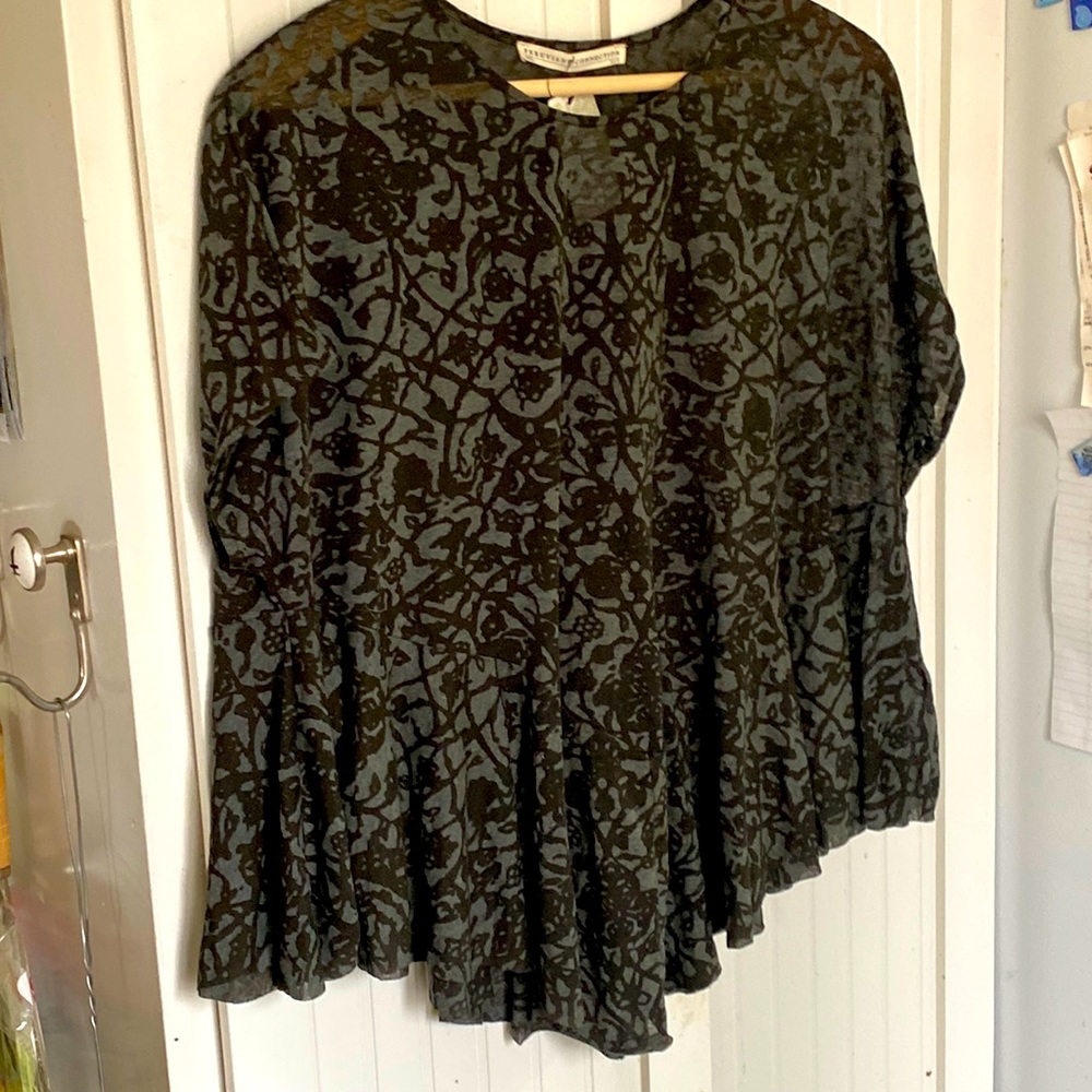 Peruvian Connection Sheer Lace Scroll “Anatolia” Top,  Poly/Cotton, Small